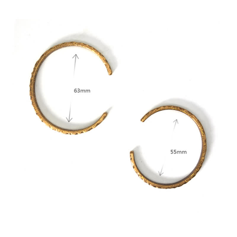 Bracelet manchette d'équilibre en cuivre et pierre de lave