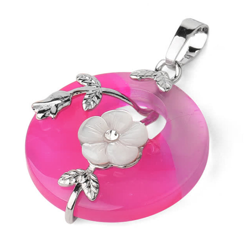 Collier pendentif de guérison en forme de fleur d'aventurine verte et d'améthyste en cristal divers de Buddha Stones