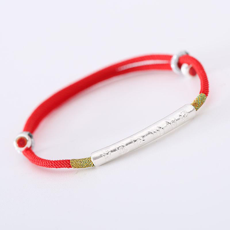 Bracelet bouddhiste tibétain fait main en pierres de Bouddha avec cordon rouge porte-bonheur Mantra Buddha Stones