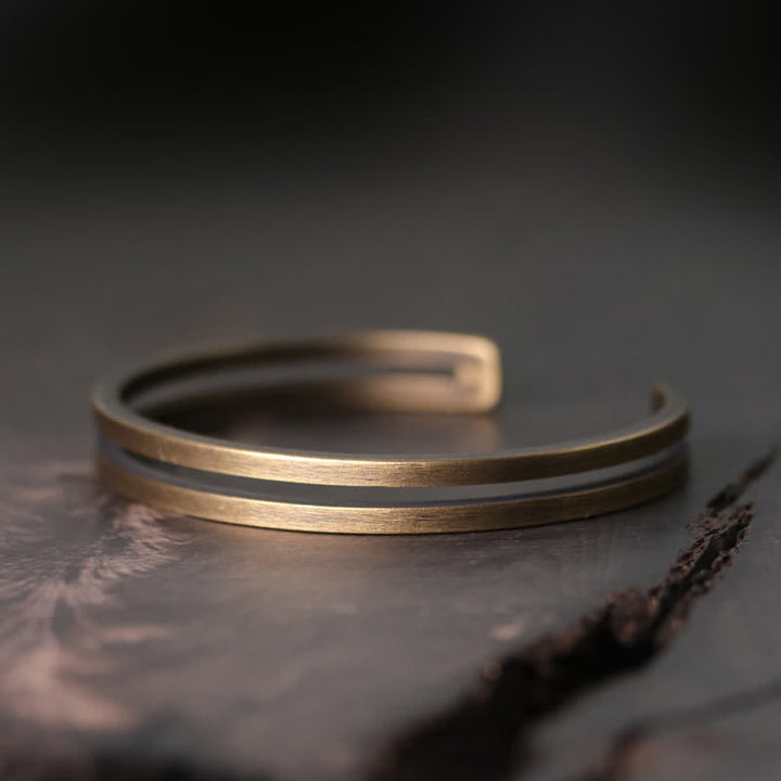 Bracelet manchette viking en cuivre rustique avec Buddha Stones