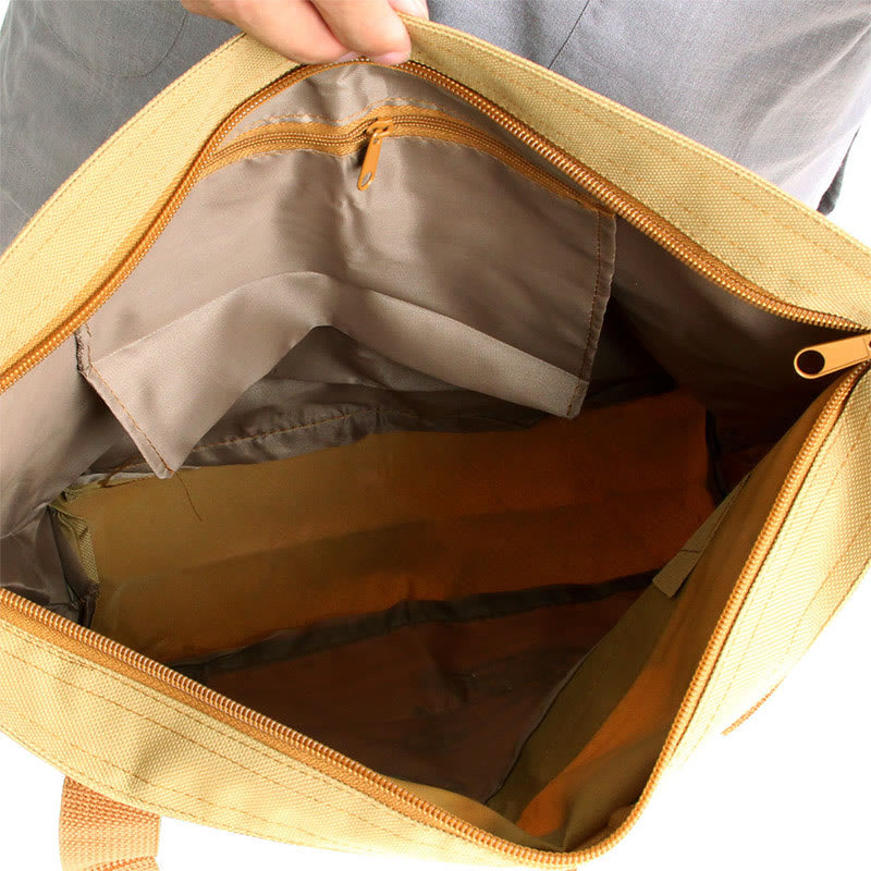 Sac fourre-tout en toile avec motif de broderie Lotus et pratique spirituelle