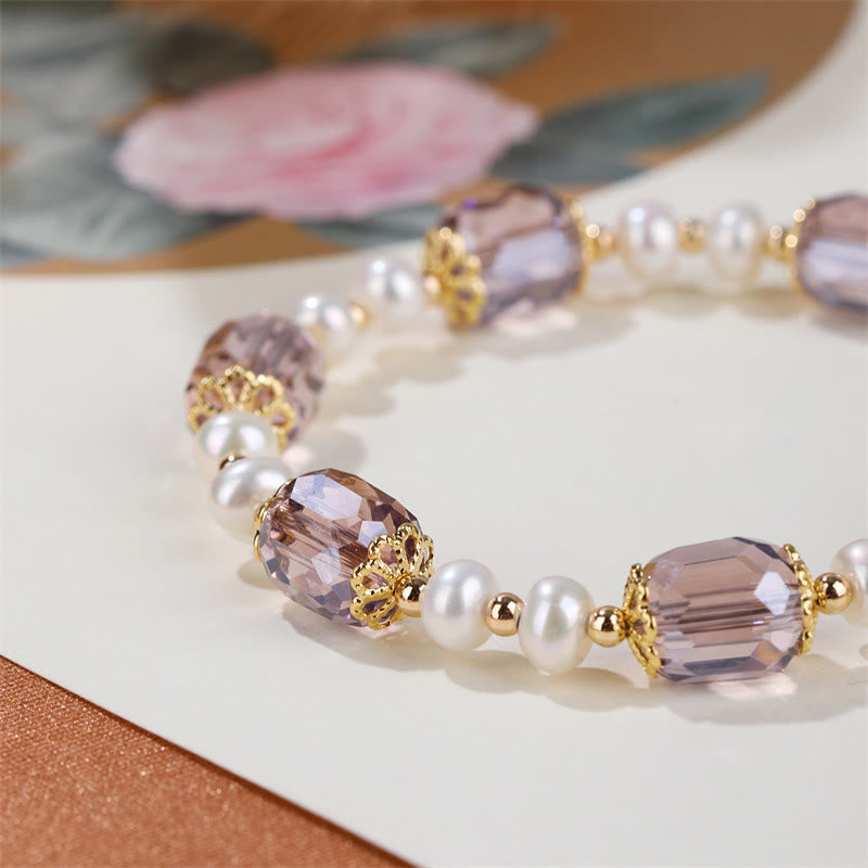 Bracelet chaîne de guérison de la paix en perles d'améthyste naturelles de Buddha Stones