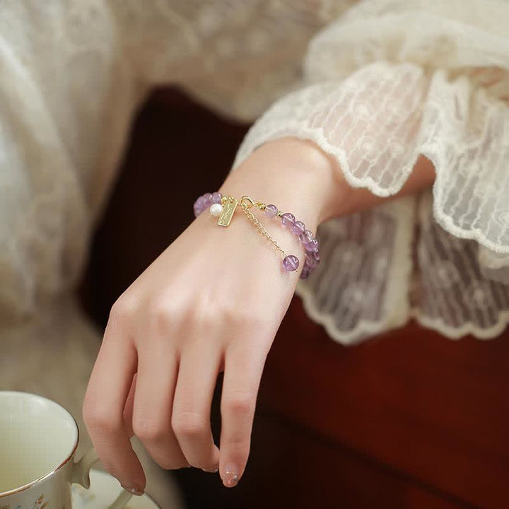 Bracelet anti-stress en cristal d'améthyste naturel