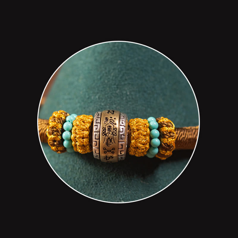 Amulette tibétaine faite à la main en Buddha Stones Bracelet tressé de protection contre la chance et le nœud King Kong - image 11