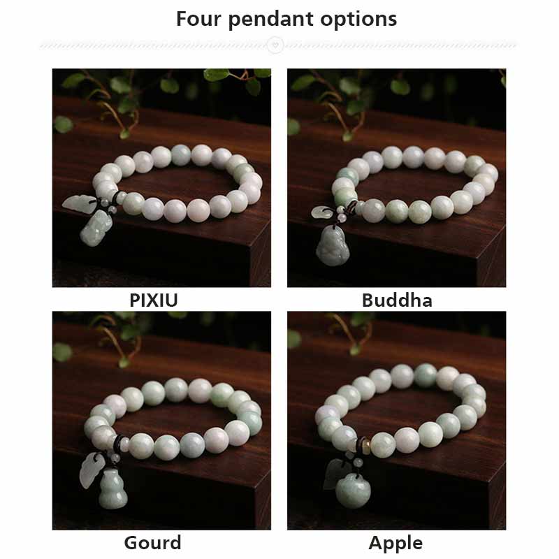 Bracelet de réussite en forme de pomme et de courge de Bouddha en Buddha Stones en jade naturel Pi Xiu