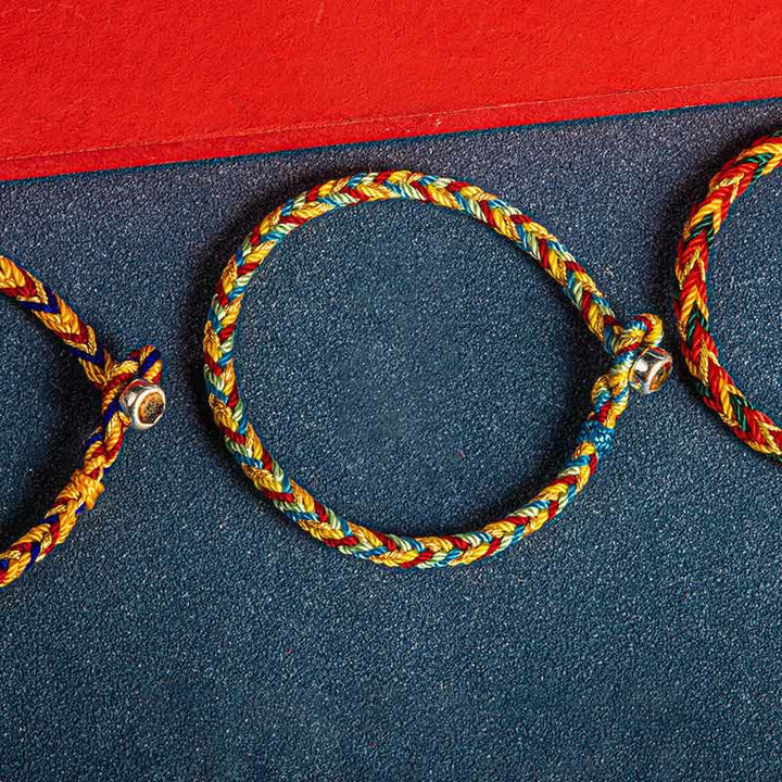 Bracelet porte-bonheur multicolore Buddha Stones « Que vous soyez en sécurité toute l'année »