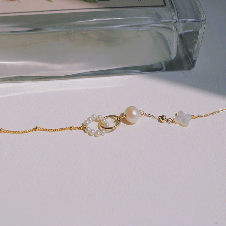 Bracelet de guérison à double boucle de paix en perles plaqué or 14 carats de Buddha Stones