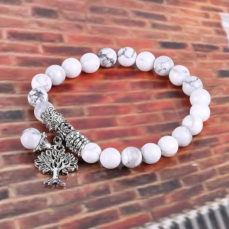 Bracelet extensible porte-bonheur en pierres précieuses naturelles de Buddha Stones Arbre de vie