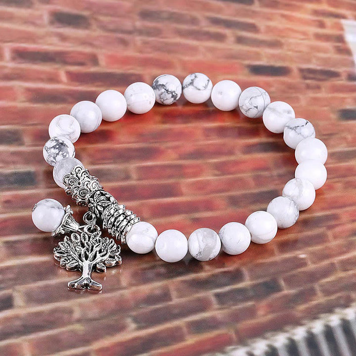 Bracelet extensible porte-bonheur en pierres précieuses naturelles de Buddha Stones Arbre de vie