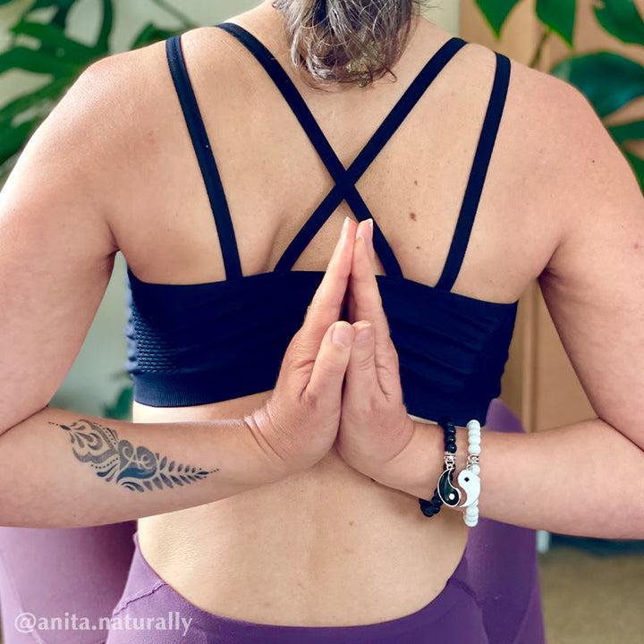 Bracelet de couple Yin Yang en perles de turquoise blanches et onyx noir Buddha Stones 2 pièces