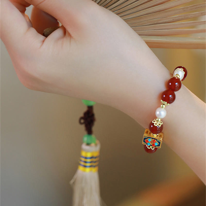 Bracelet de confiance en soi et d'acceptation de soi en perles d'agate rouge de Buddha Stones