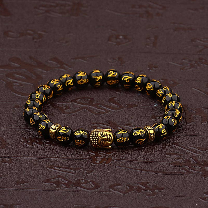 Bracelet amulette tibétain avec mantra de Buddha Stones de Bouddha
