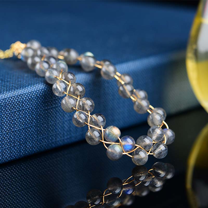 Bracelet de bénédiction d'amour en pierre de lune naturelle de Buddha Stones