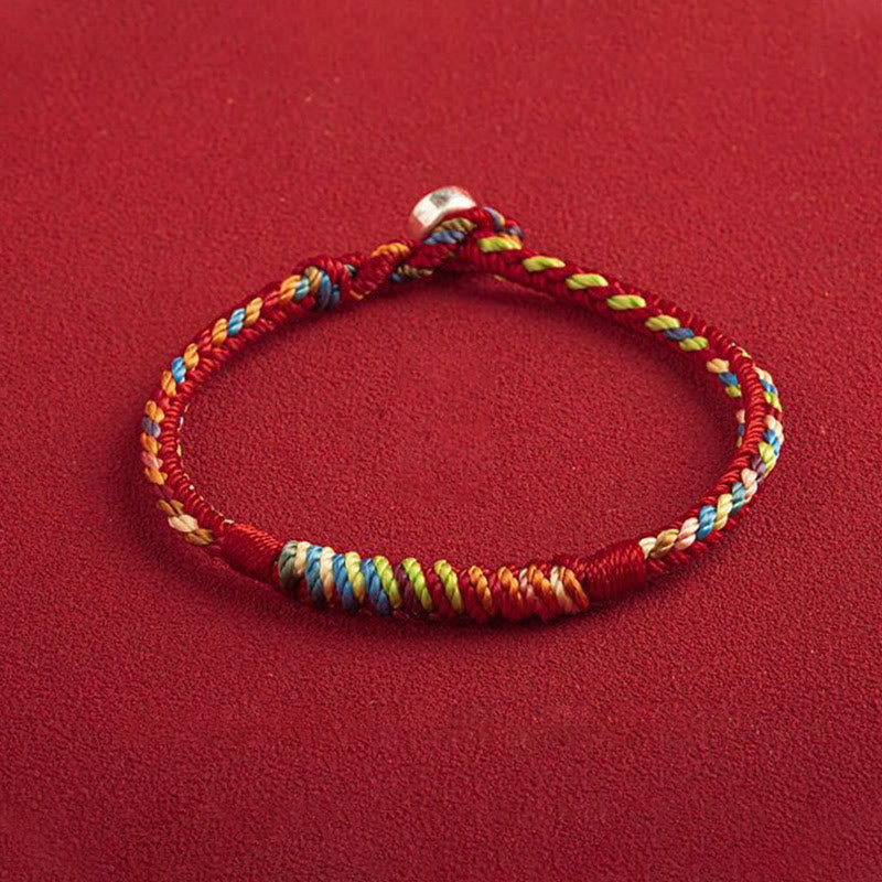 Bracelet multicolore Buddha Stones « Que l'année à venir soit une année de sécurité et de chance »