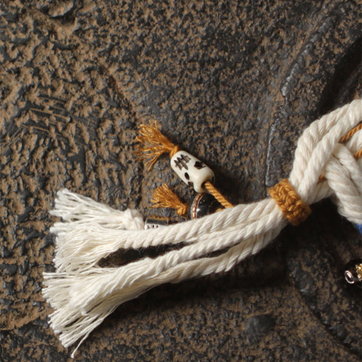 Bracelet porte-bonheur fait main Thangka en Buddha Stones Tibet Zakiram Déesse de la richesse