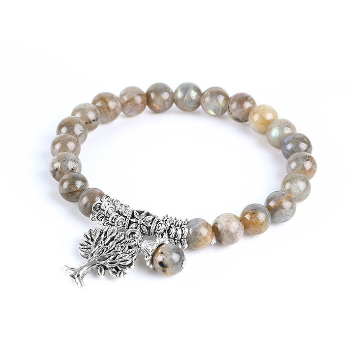 Bracelet extensible porte-bonheur en pierres précieuses naturelles de Buddha Stones Arbre de vie