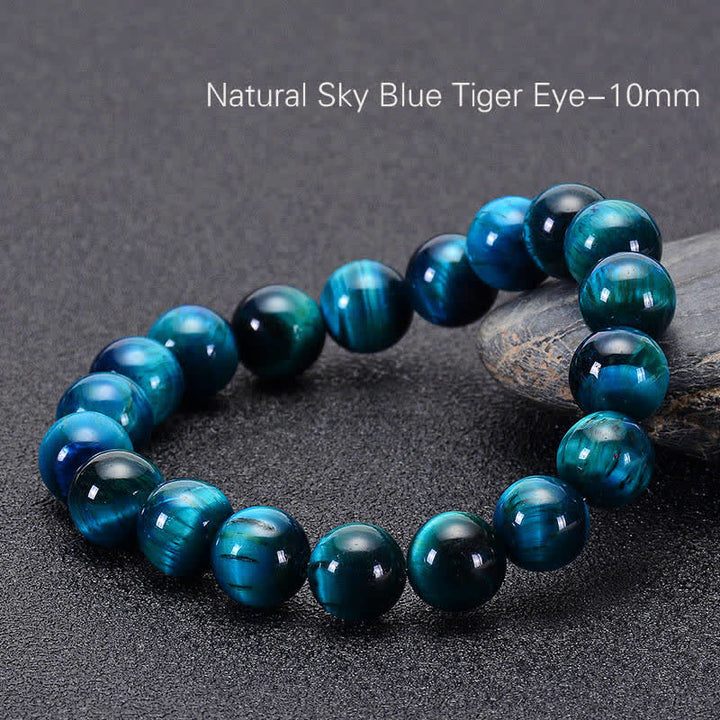 Bracelet de protection œil de tigre bleu Buddha Stones