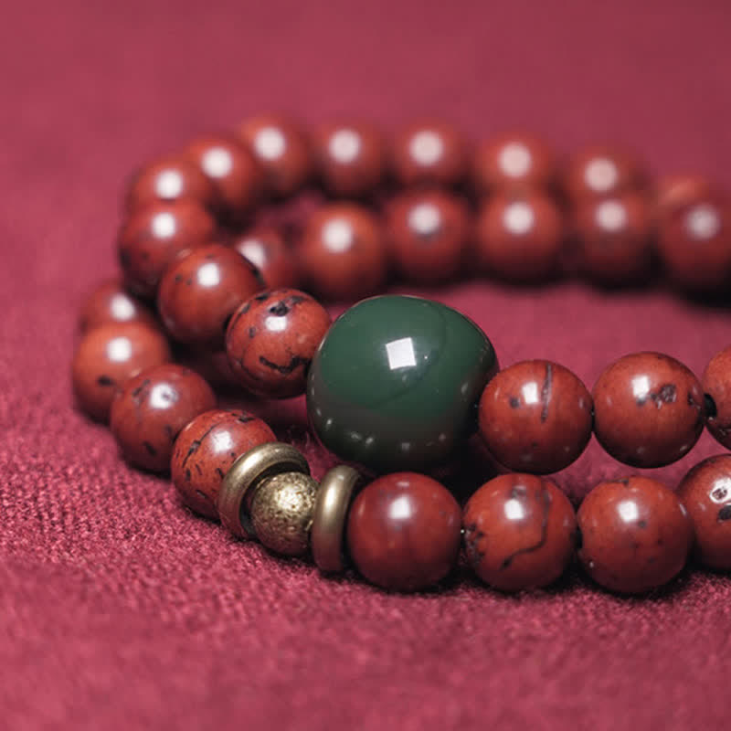 Bracelet porte-bonheur en cuivre et jade cyan Bodhi Seed