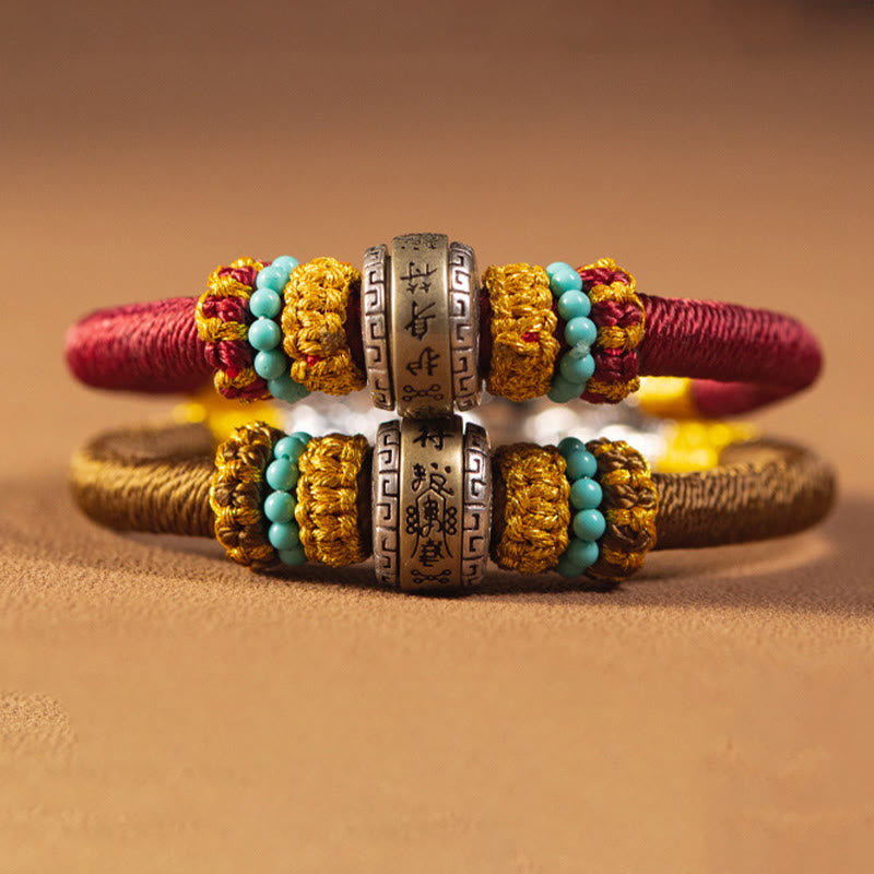 Amulette tibétaine faite à la main en Buddha Stones Bracelet tressé de protection contre la chance et le nœud King Kong - image 13