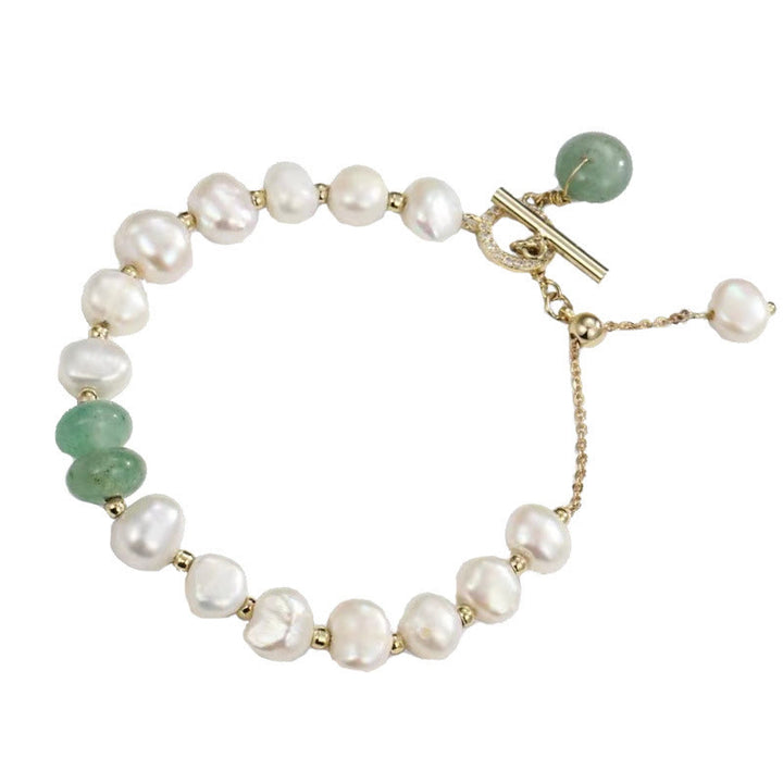 Bracelet de guérison en perles de quartz vert fraise avec Buddha Stones