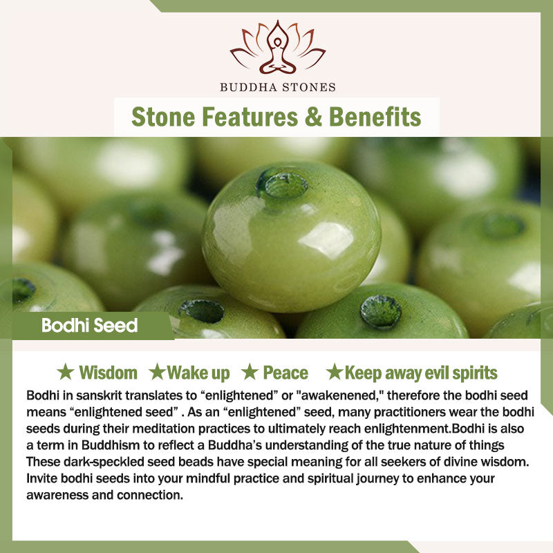 Bracelet tibétain en perles de graines Bodhi Dzi cyan en coquille de noix de coco pour éloigner les mauvais esprits