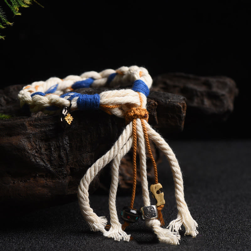 Bracelet porte-bonheur fait main Thangka en Buddha Stones Tibet Zakiram Déesse de la richesse