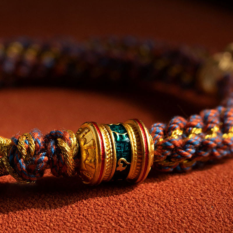 Bracelet en argent sterling 925 avec pendentif en forme de cloche porte-bonheur et symbole du zodiaque chinois Buddha Stones Om Mani Padme Hum