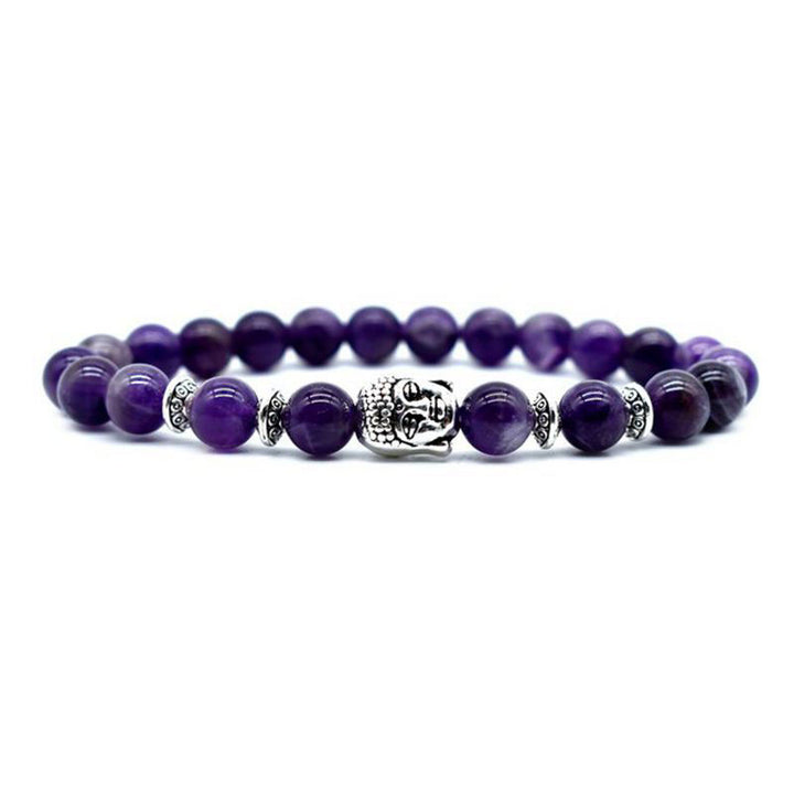Bracelet de guérison d'amour en améthyste avec Buddha Stones
