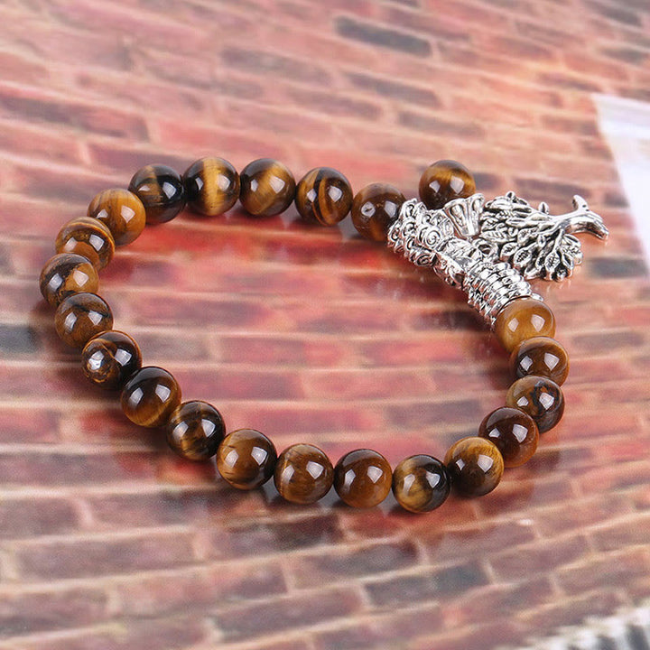 Bracelet extensible porte-bonheur en pierres précieuses naturelles de Buddha Stones Arbre de vie