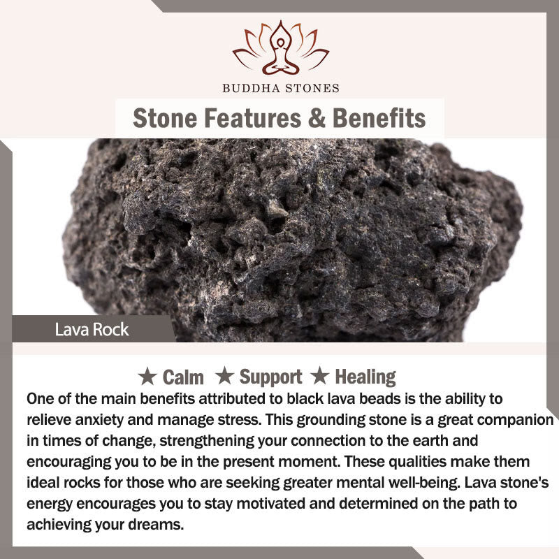 Bracelet multicouche de guérison en cuivre et pierres de lave vintage de Buddha Stones