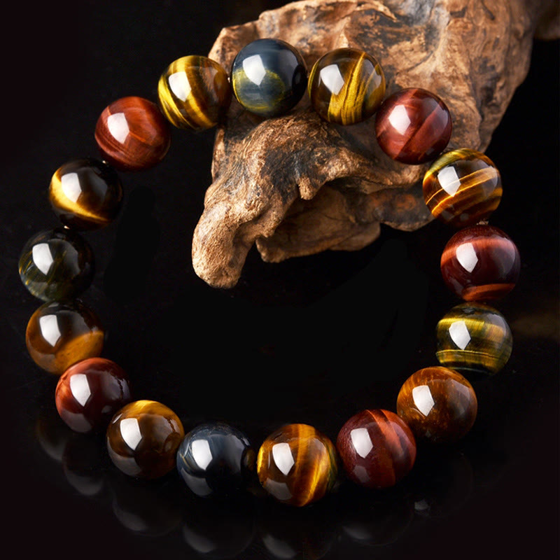 Bracelet de protection positive en œil de tigre naturel Buddha Stones