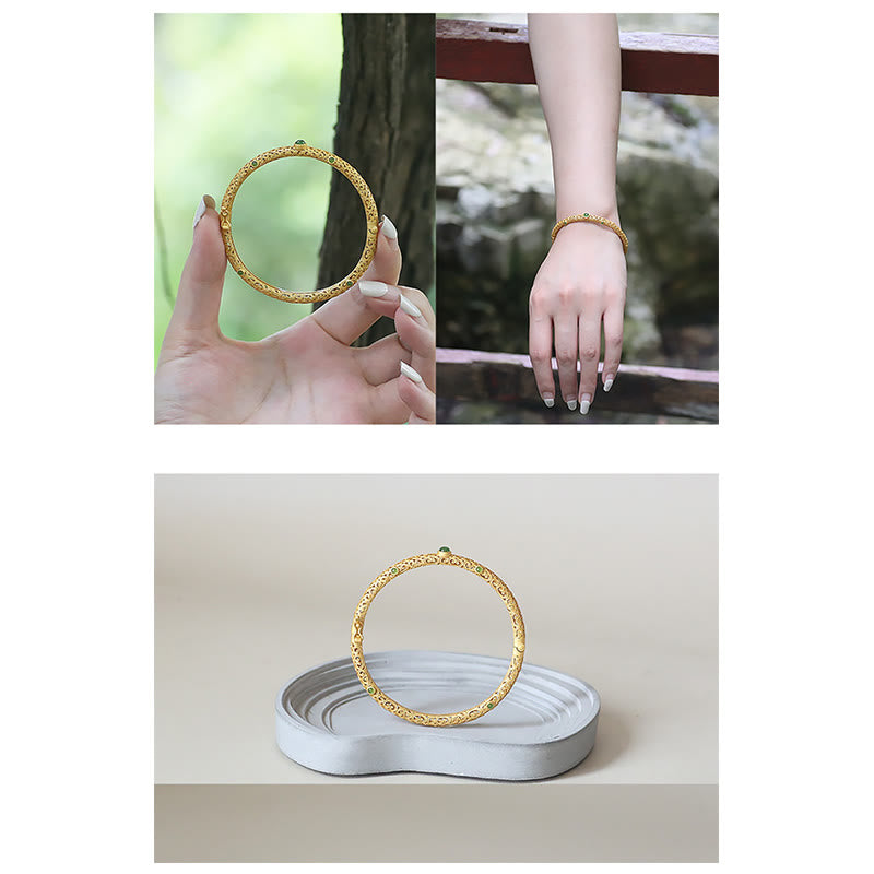 Bracelet de guérison calme et de Buddha Stones en cuivre et jade cyan