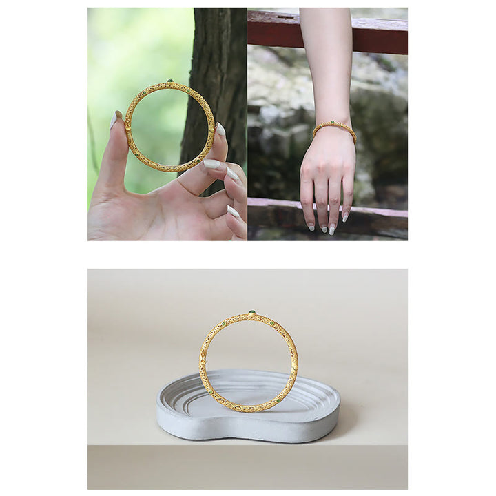 Bracelet de guérison calme et de Buddha Stones en cuivre et jade cyan