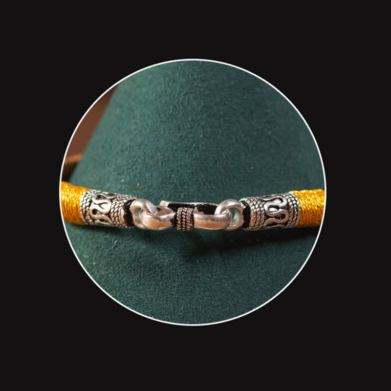 Amulette tibétaine faite à la main en Buddha Stones Bracelet tressé de protection contre la chance et le nœud King Kong - image 12
