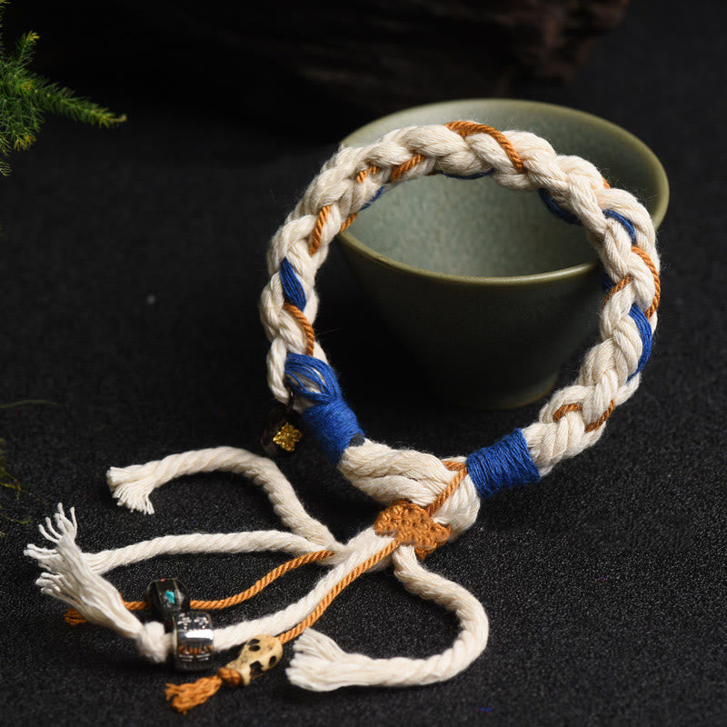 Bracelet porte-bonheur fait main Thangka en Buddha Stones Tibet Zakiram Déesse de la richesse