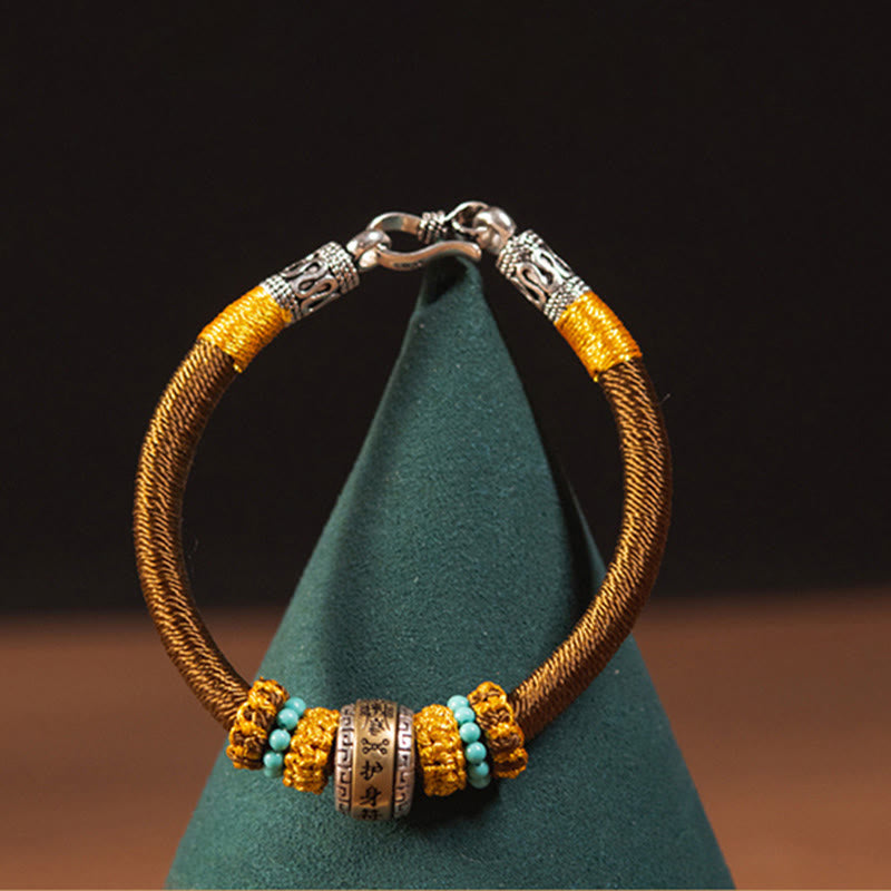 Amulette tibétaine faite à la main en Buddha Stones Bracelet tressé de protection contre la chance et le nœud King Kong - image 7