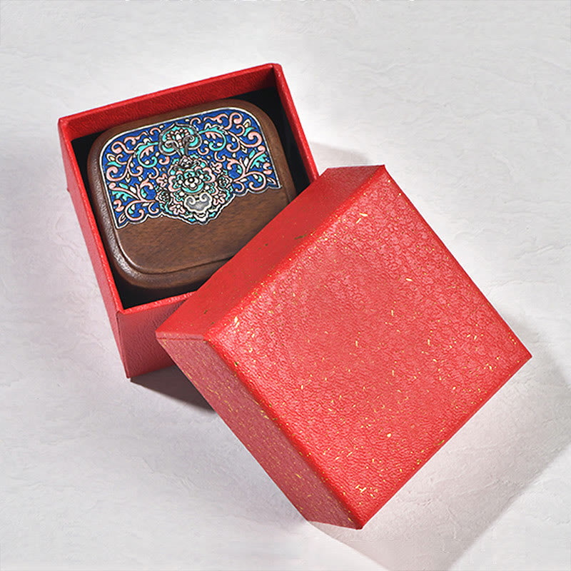 Boîte de rangement de bijoux en bois de noyer noir fait à la main rétro, boîte-cadeau en bois de feuille