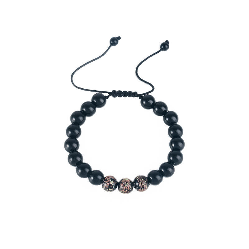 Bracelet de force lumineux en obsidienne noire Buddha Stones