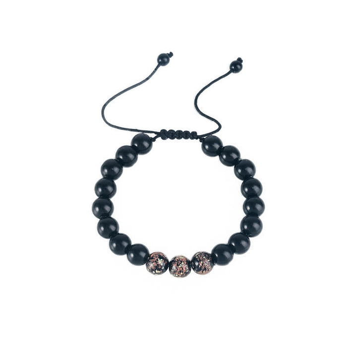 Bracelet de force lumineux en obsidienne noire Buddha Stones