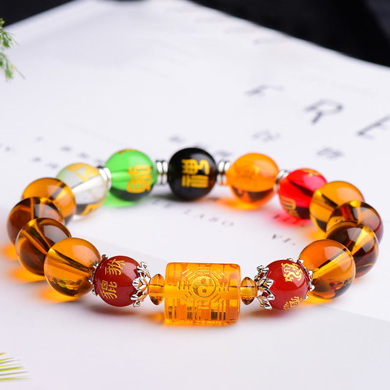 Bracelet de fortune et de bonheur en Buddha Stones en citrine naturelle