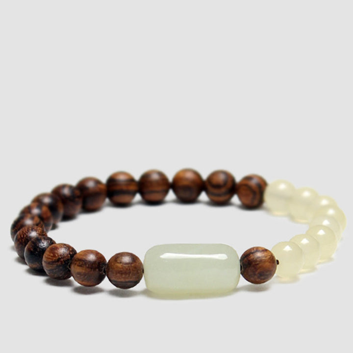Bracelet Buddha Stones Jade Bois de Santal Chance Abondance