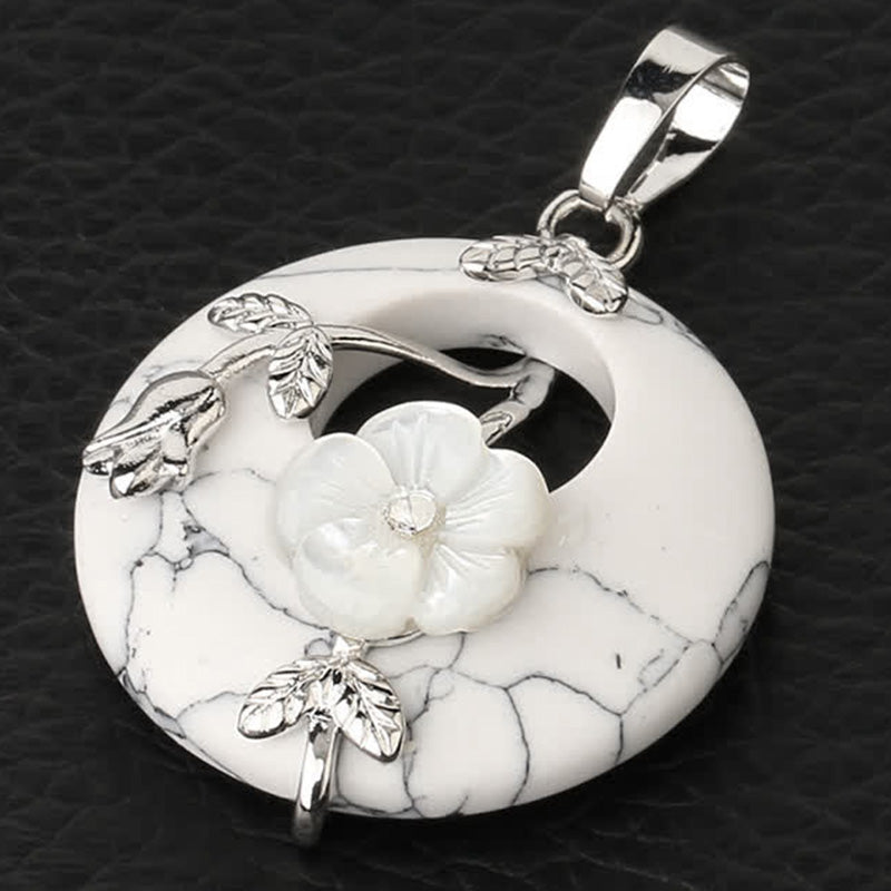 Collier pendentif de guérison en forme de fleur d'aventurine verte et d'améthyste en cristal divers de Buddha Stones