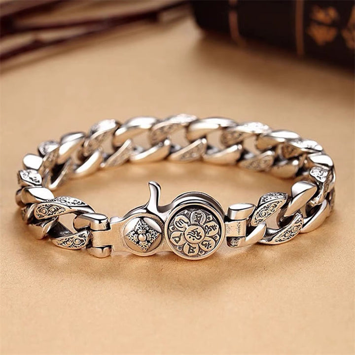 Bracelet de créativité double Dorje Vajra en Buddha Stones du Tibet Om Mani Padme Hum