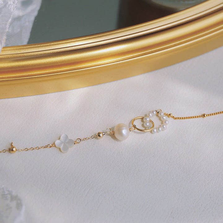 Bracelet de guérison à double boucle de paix en perles plaqué or 14 carats de Buddha Stones