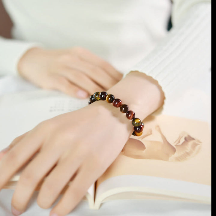 Bracelet de protection positive en œil de tigre naturel Buddha Stones