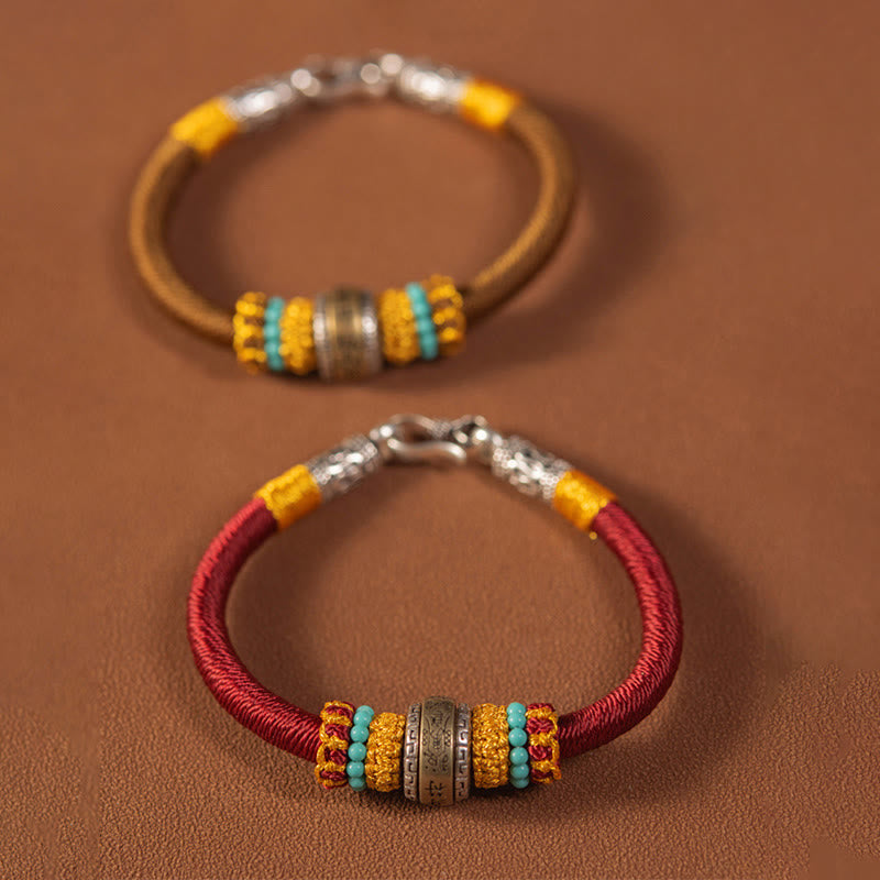 Amulette tibétaine faite à la main en Buddha Stones Bracelet tressé de protection contre la chance et le nœud King Kong - image 2