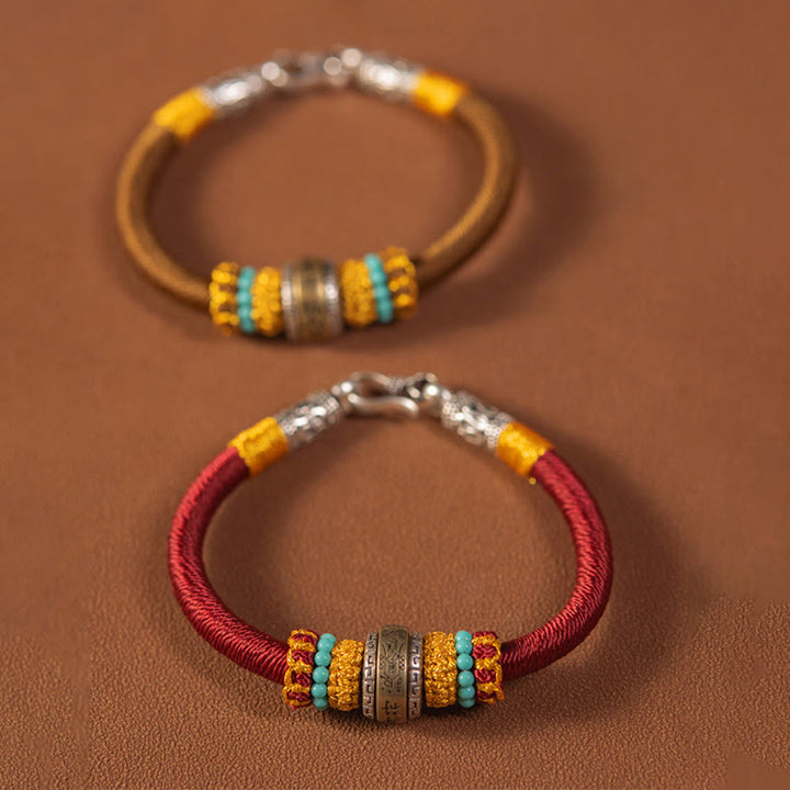 Amulette tibétaine faite à la main en Buddha Stones Bracelet tressé de protection contre la chance et le nœud King Kong - image 2