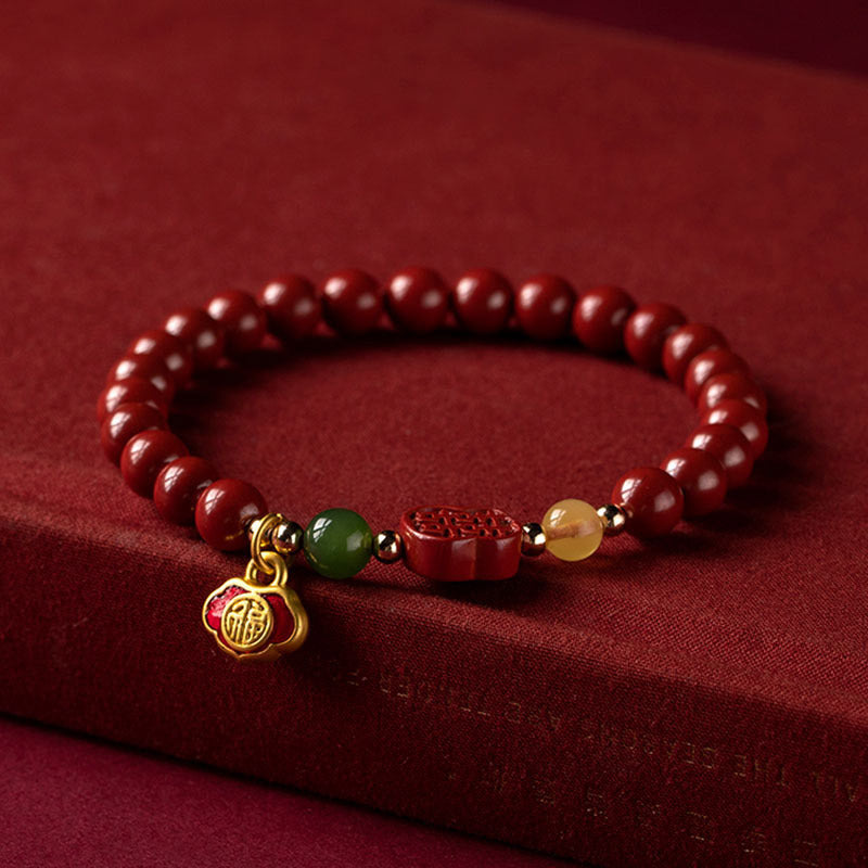 Bracelet Buddha Stones Cinabre Bonheur Calme
