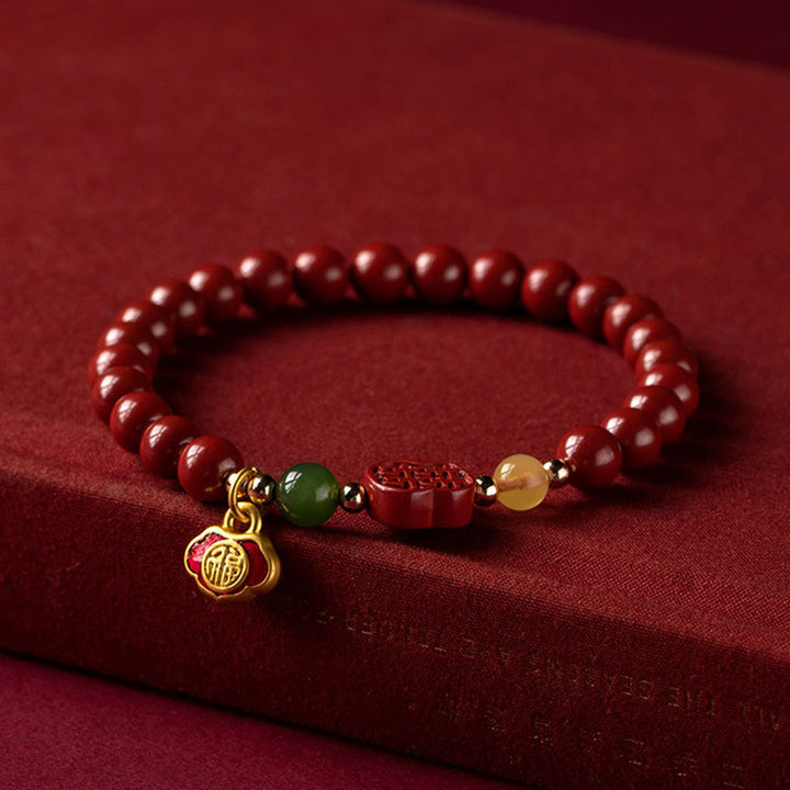 Bracelet Buddha Stones Cinabre Bonheur Calme