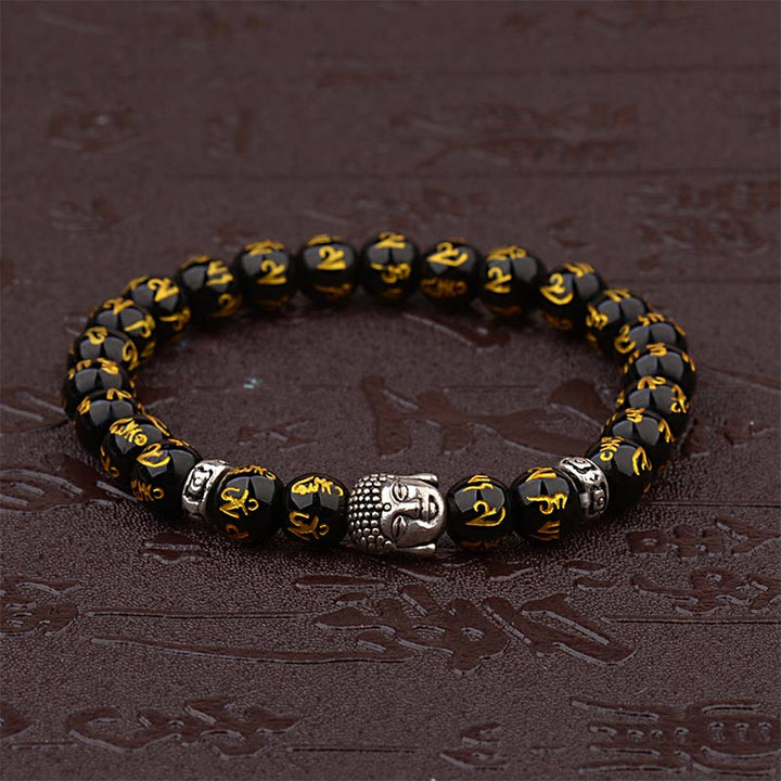 Bracelet amulette tibétain avec mantra de Buddha Stones de Bouddha